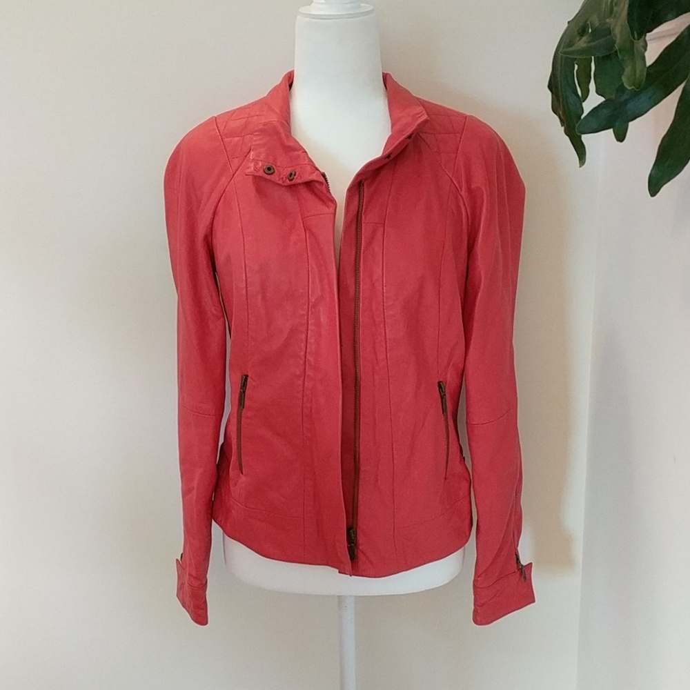 DDP French Clothing Company Red Leather Jacket